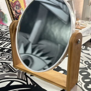 ESPEJO DOS CARAS GRABADO EN MADERA